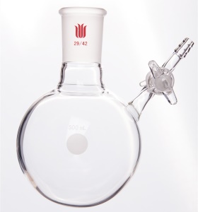 欣维尔 F538500 反应瓶（带2mm玻璃节门） 容量500 磨口29/42