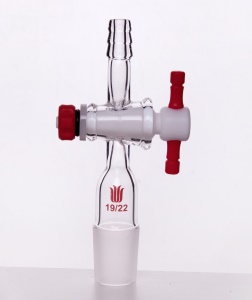 欣维尔 A701922 直型抽气接头（四氟节门） 磨口19/22 节门(mm)2