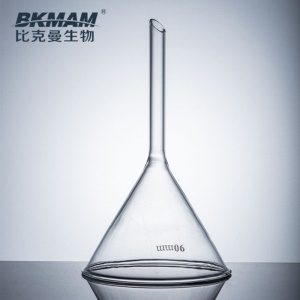 比克曼生物（BKMAM） 高硼硅玻璃漏斗 实验室大口径短颈长颈灯工三角漏斗 加厚