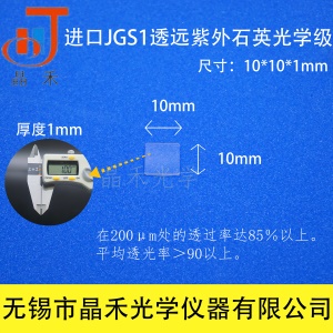 JGS1透远紫外石英玻璃片10mm×10mm×1mm 耐高温石英视镜