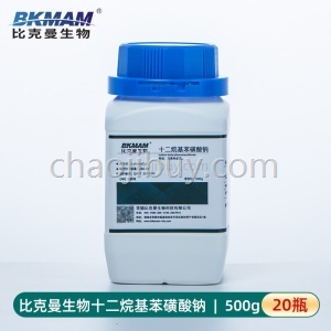 比克曼生物 十二烷基苯磺酸钠 LAS固体粉末AR分析纯 500克/瓶 化学试剂表面活性剂