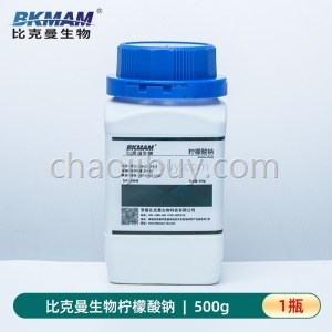 比克曼生物 柠檬酸钠AR500g 柠檬酸三钠 二水分析纯 枸橼酸纳缓凝剂