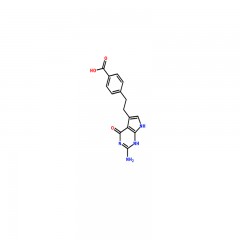 阿拉丁  4-[2-(2-氨基-4,7-二氢-4-氧-3<i>H</i>-吡咯并[2,3-<i>d</i>]嘧啶-5-基)乙基]苯甲酸    4-[2-(2-Amino-4,7-dihydro-4-oxo-3<i>H</i>-pyrrolo