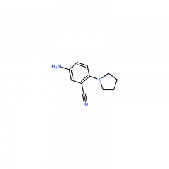 阿拉丁   5-氨基-2-(吡咯烷-1-基)苯甲腈    5-Amino-2-(pyrrolidin-1-yl)benzonitrile   250mg   219921-68-3
