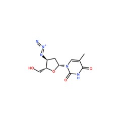 阿拉丁  3′-叠氮-3′-脱氧胸苷   3′-Azido-3′-deoxythymidine     HPLC(高压液相色谱) 100g    30516-87-1