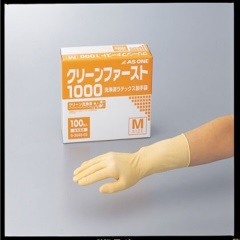 AS ONE 6-3048-12 无尘室用乳胶手套(无粉/压纹)1000 M  1箱(10盒)