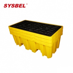 西斯贝尔SPP102H盛漏托盘（加高版） 45*131*67聚乙烯材质 SYSBEL油品化学品泄漏预防托盘 双桶型 黄色 1个