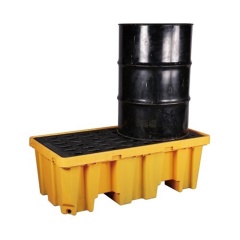 西斯贝尔SPP102H盛漏托盘（加高版） 45*131*67聚乙烯材质 SYSBEL油品化学品泄漏预防托盘 双桶型 黄色 1个