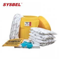 西斯贝尔SYK202 20加仑泄漏应急处理桶套装 适用于大规模泄漏事故 SYSBEL吸油型应急处理桶 白色 1套