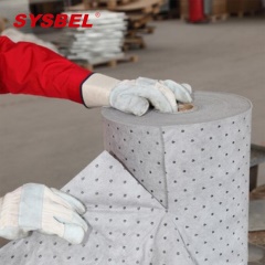 西斯贝尔SUR001通用型吸附棉卷 40*5000高吸收不助燃 SYSBEL化学品泄漏应急处理吸附材料 白色 1卷/箱 1箱装
