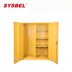 西斯贝尔WA910450紧急器材柜 180*120*45耐腐蚀抗潮湿 SYSBEL安全存储PPE柜 对开双门 CE认证 黄色 1台